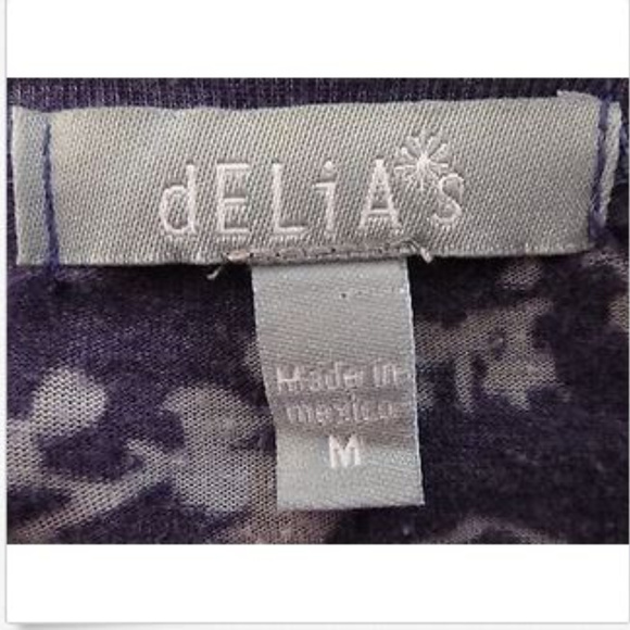 dELiA*s Womens Purple Floral Blouse Size M - Picture 3 of 4